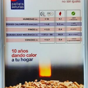 Pellet Asturias ENplus A1 - 2 Palets, 144 sacos de 15 kg de pino natural