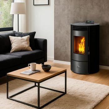 estufa de pellets azora 11,6 kw negro sannover