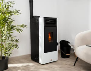 Estufa de pellet WATT 9 kW blanco - estufa de pellet de 9 kW