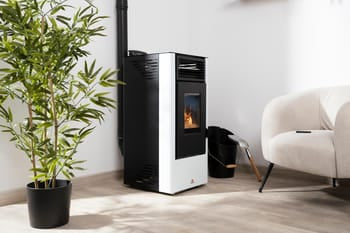 estufa de pellet watt 9 kw blanco