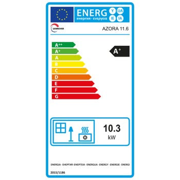 estufa de pellets azora 11,6 kw negro sannover