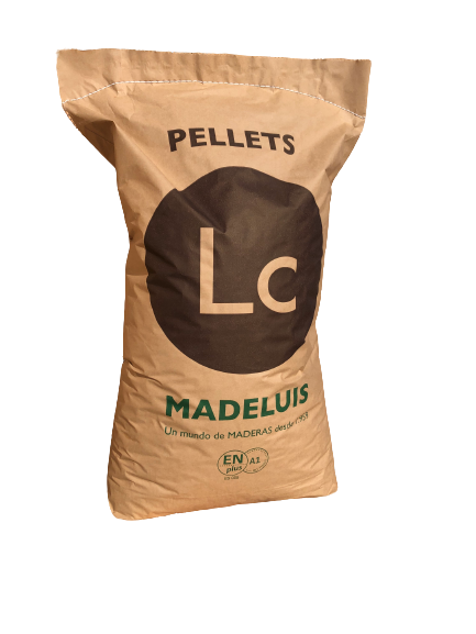 Pellets de Pino ENplus A1 – Palet 65 Sacos | Saco de Papel Ecológico | Alta Calidad