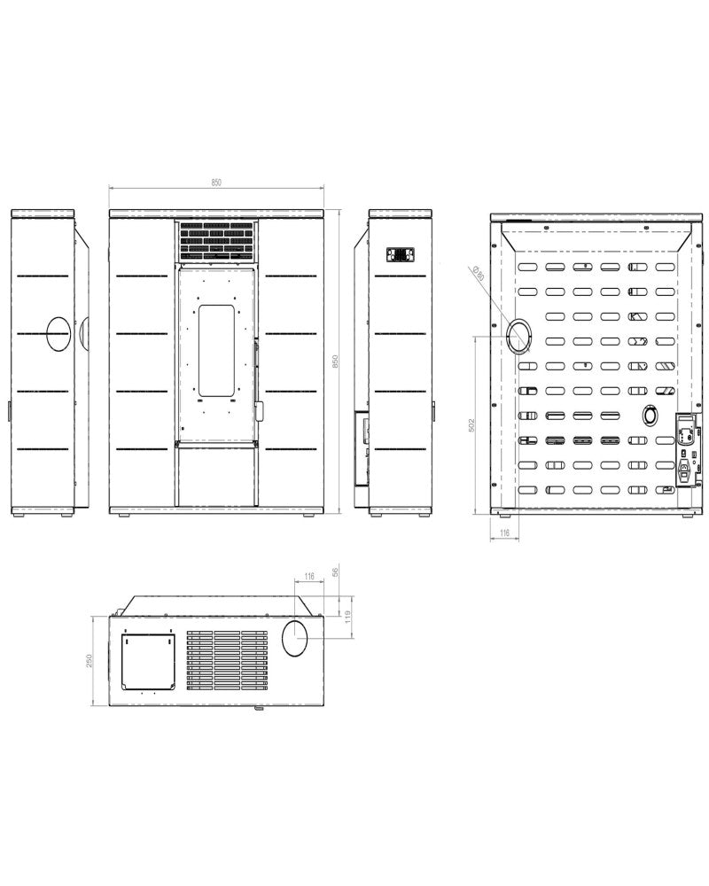 Pasillo - Pilo 9 kW - estufa de pellet de 9 kW