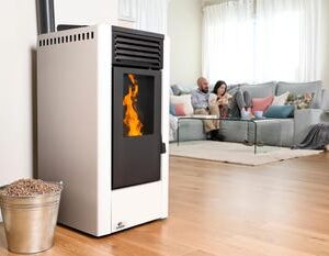 Estufa de pellet AURUM 10 kW blanco WIFI - estufa de pellet de 10 kW