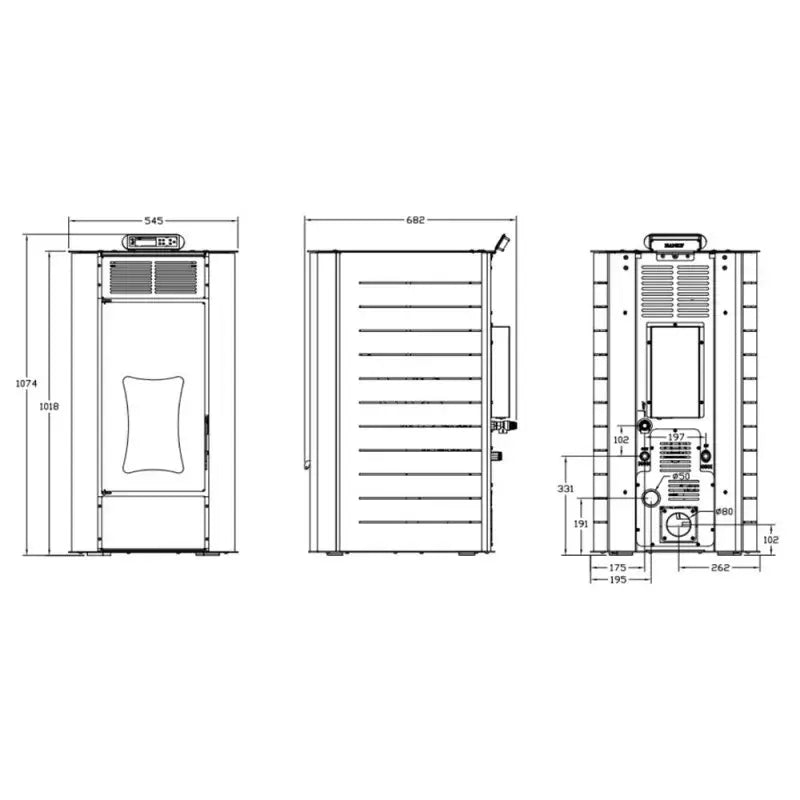 hidroestufa de pellets fuji h15 15kw